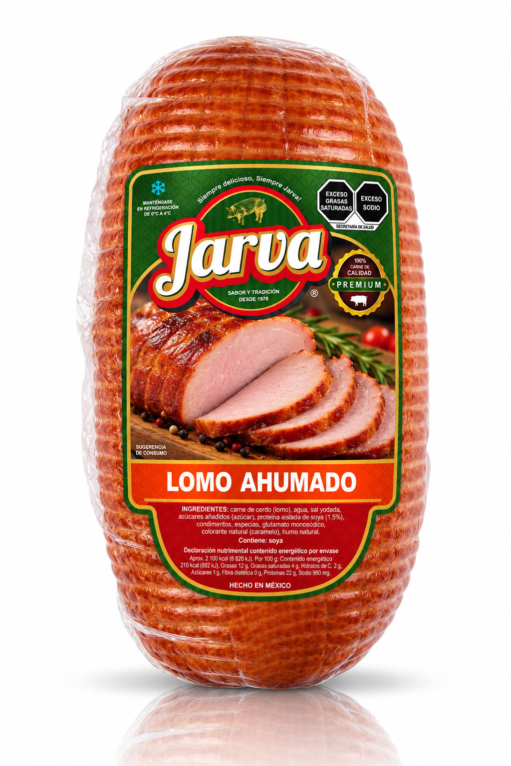 Lomo Ahumado JARVA, Con empaque