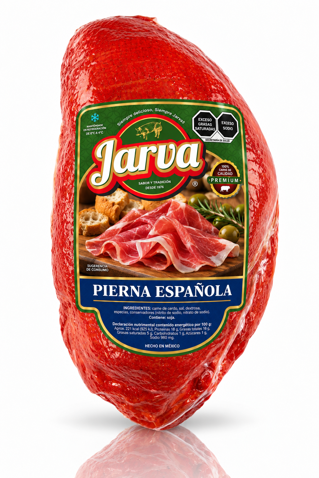 Pierna española JARVA, Con empaque